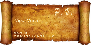 Pápa Vera névjegykártya